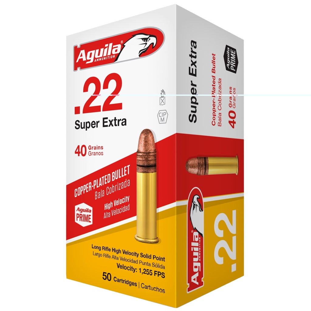 Aguila Ammunition Rimfire 22LR 40 Grain Solid Point Hi-Velocity 50 Round Box 