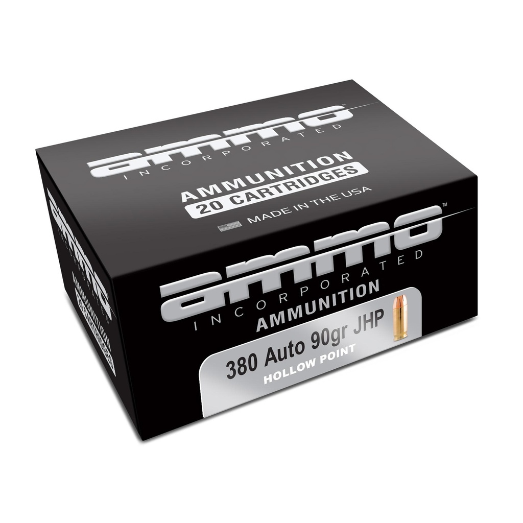 Ammo Inc Signature 380 ACP 90 Grain Jacketed Hollow Point 20 Round Box 