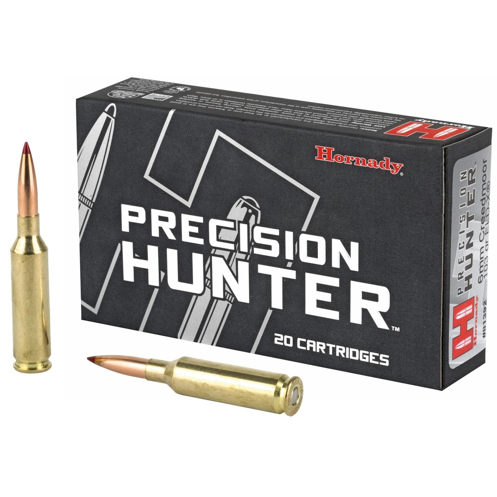 Hornady Precision Hunter 6mm Creedmoor 103 Grain ELD-X 20 Round Box 