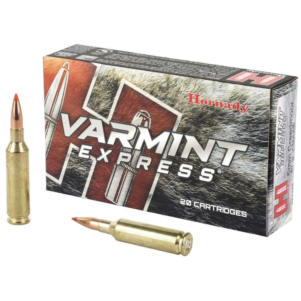 Hornady Varmint Express 6mm Creedmoor 87 Grain V-Max 20 Round Box 