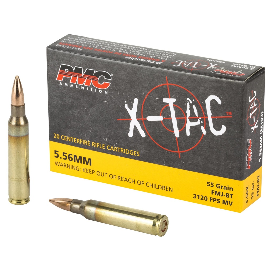 PMC Ammunition XTAC 556NATO 55 Grain Full Metal Jacket 20 Round Box 