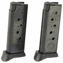 Ruger Magazine 380ACP 6Rds Fits Ruger LCP with Finger Rest 2 Pack Steel Blued Finish 