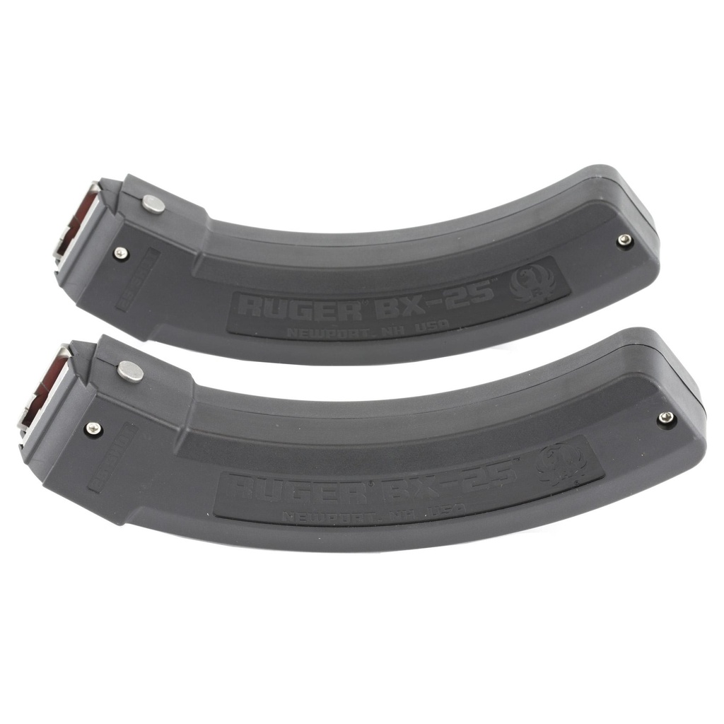 Ruger Magazine BX-25 22LR 25Rds Fits 10/22 Rifles 2-Pack Black Polymer 