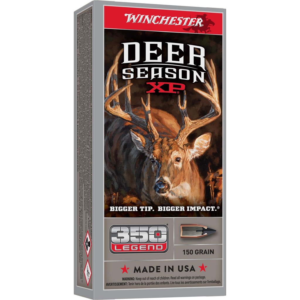 Winchester Ammunition Deer Season XP 350 Legend 150 Grain Extreme Point Poly Tip 20 Round Box 