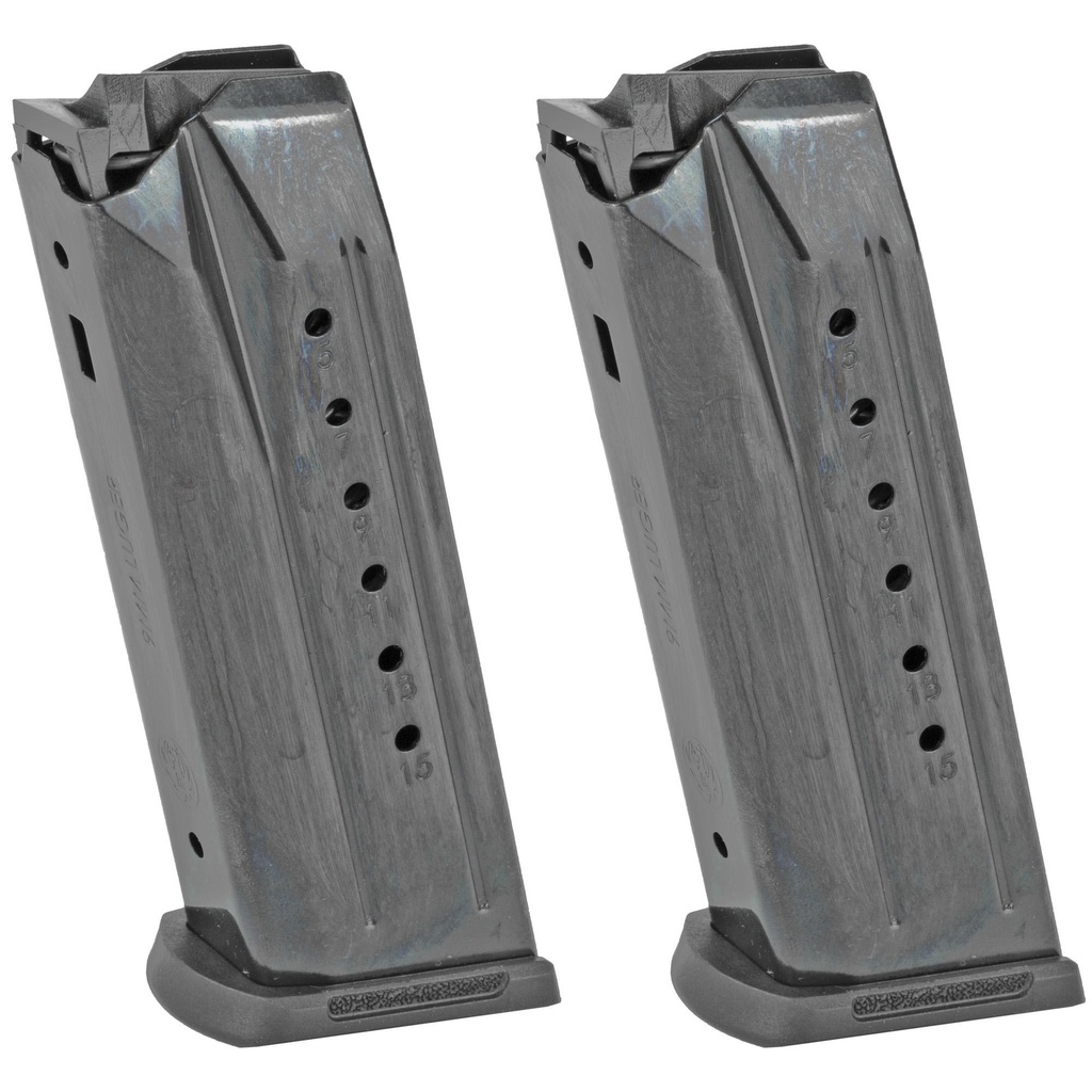 Ruger Magazines 9MM 15Rds Fits Ruger Security-9 Steel Black 2 Pack 