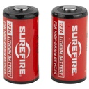 Surefire Battery CR123A Lithium 2 Pack Red 