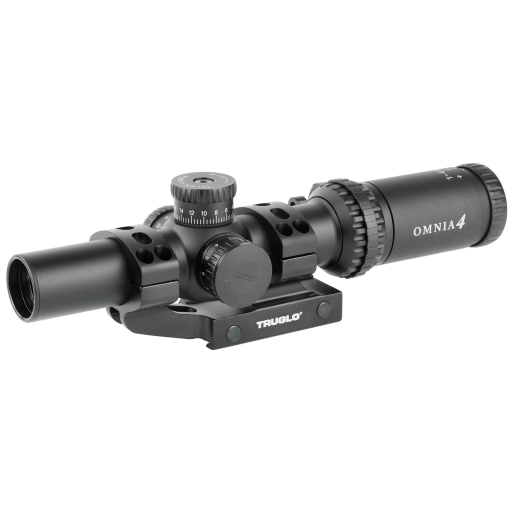 TRUGLO OMNIA Rifle Scope 1-4X24mm 300mm Main Tube Illuminate A.P.T.R. (All Purpose Tacticle Reticle) APTUS-M1 One Piece Mount Throw Lever Black 