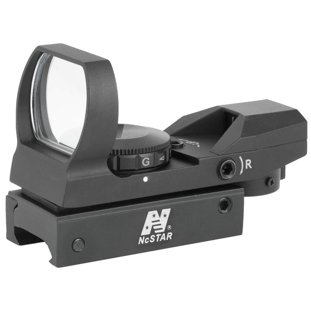 NcSTAR 4 Reticles(Bullseye, Star Burst, Dot, and Cross) Black Weighs 4.3oz 3MOA Dot 7 Brightness Settings Clamp on Weaver/Picatinny Rail Mount 