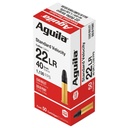 Aguila Ammunition Rimfire 22LR 40 Grain Solid Point Standard Velocity 50 Round Box 
