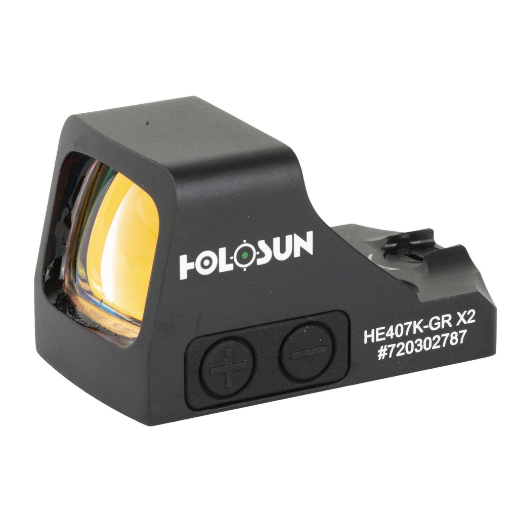 Holosun Technologies 407K-X2 Green Dot Side Battery 6 MOA Dot Black