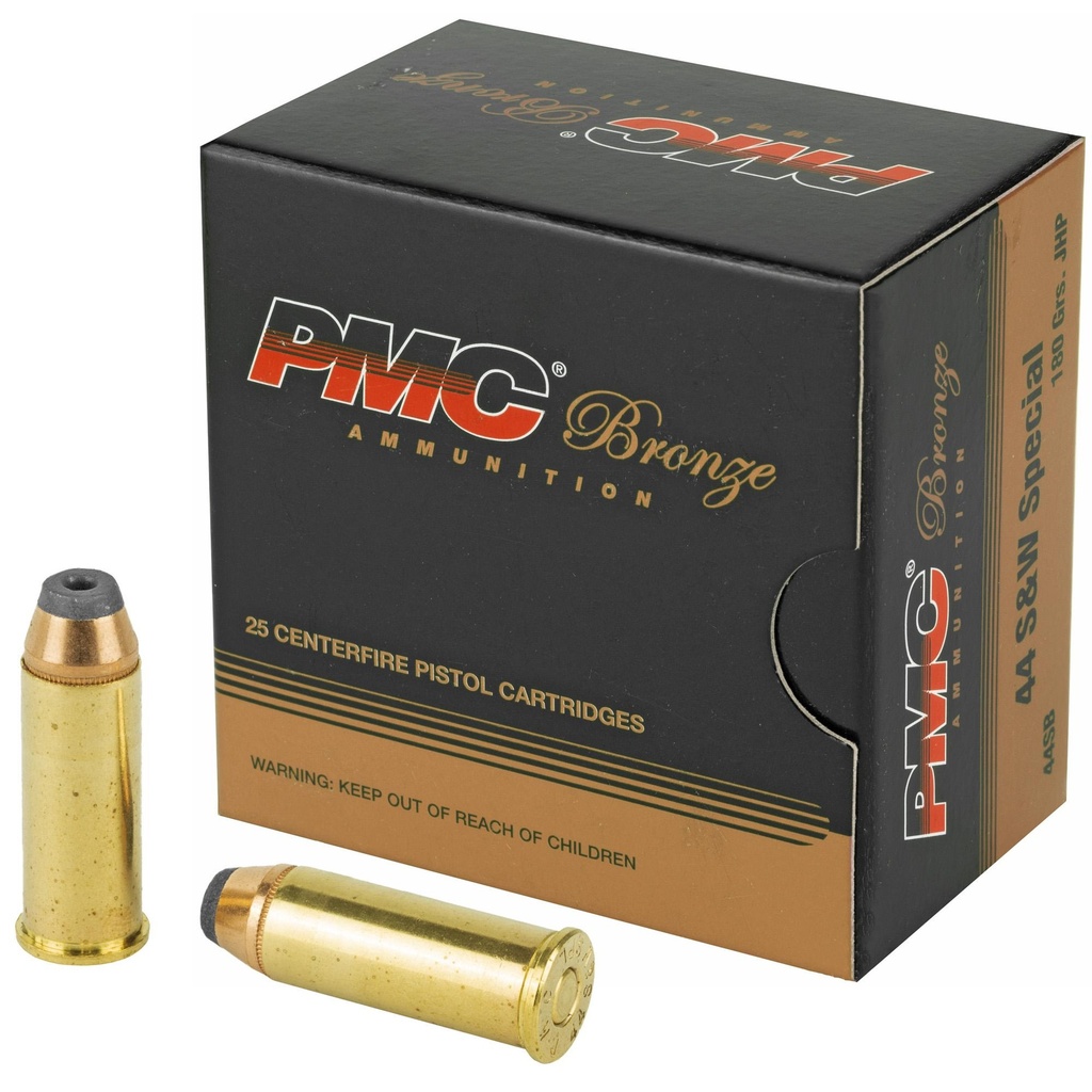 PMC Ammunition Bronze 44 Special 180 Grain Jacketed Hollow Point 25 Round Box 