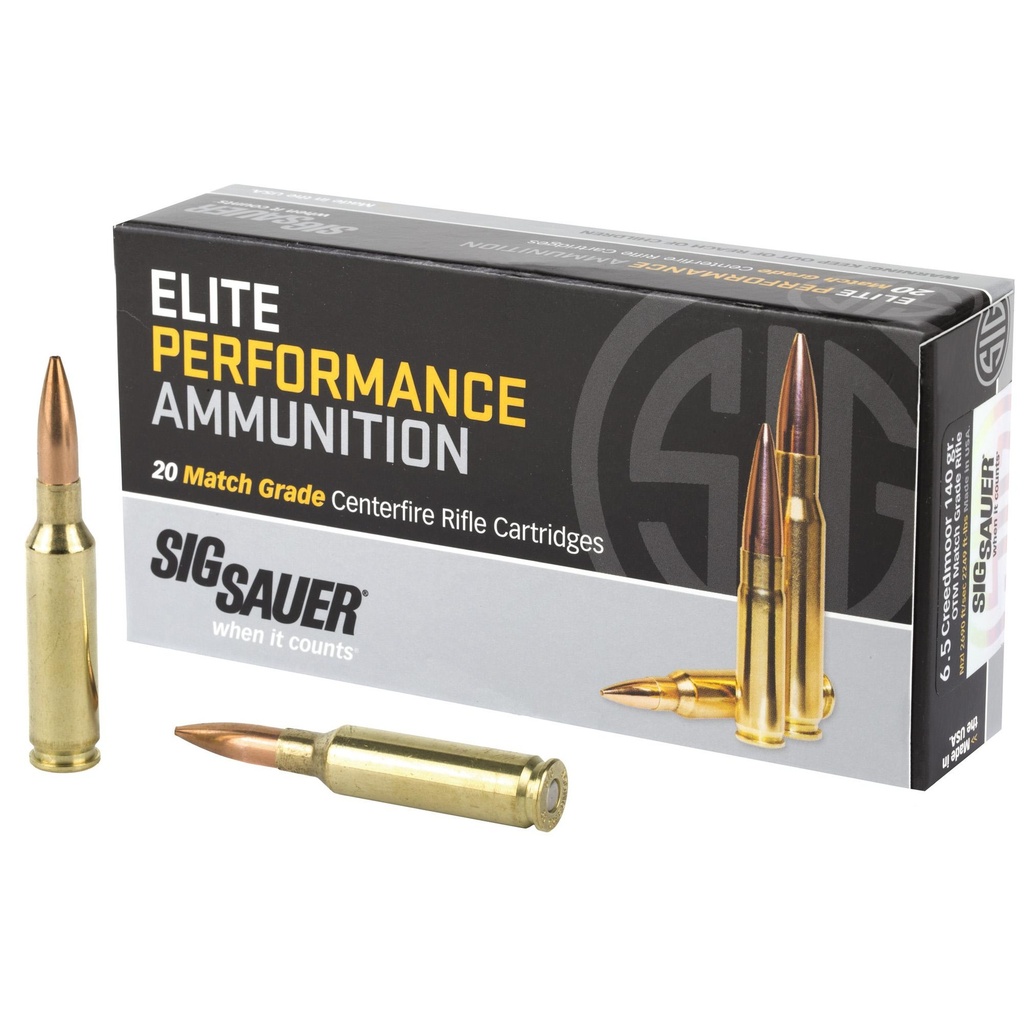 Sig Sauer Elite Performance Match 6.5 Creedmoor 140 Grain Open Tip Match 20 Rounds Per Box 