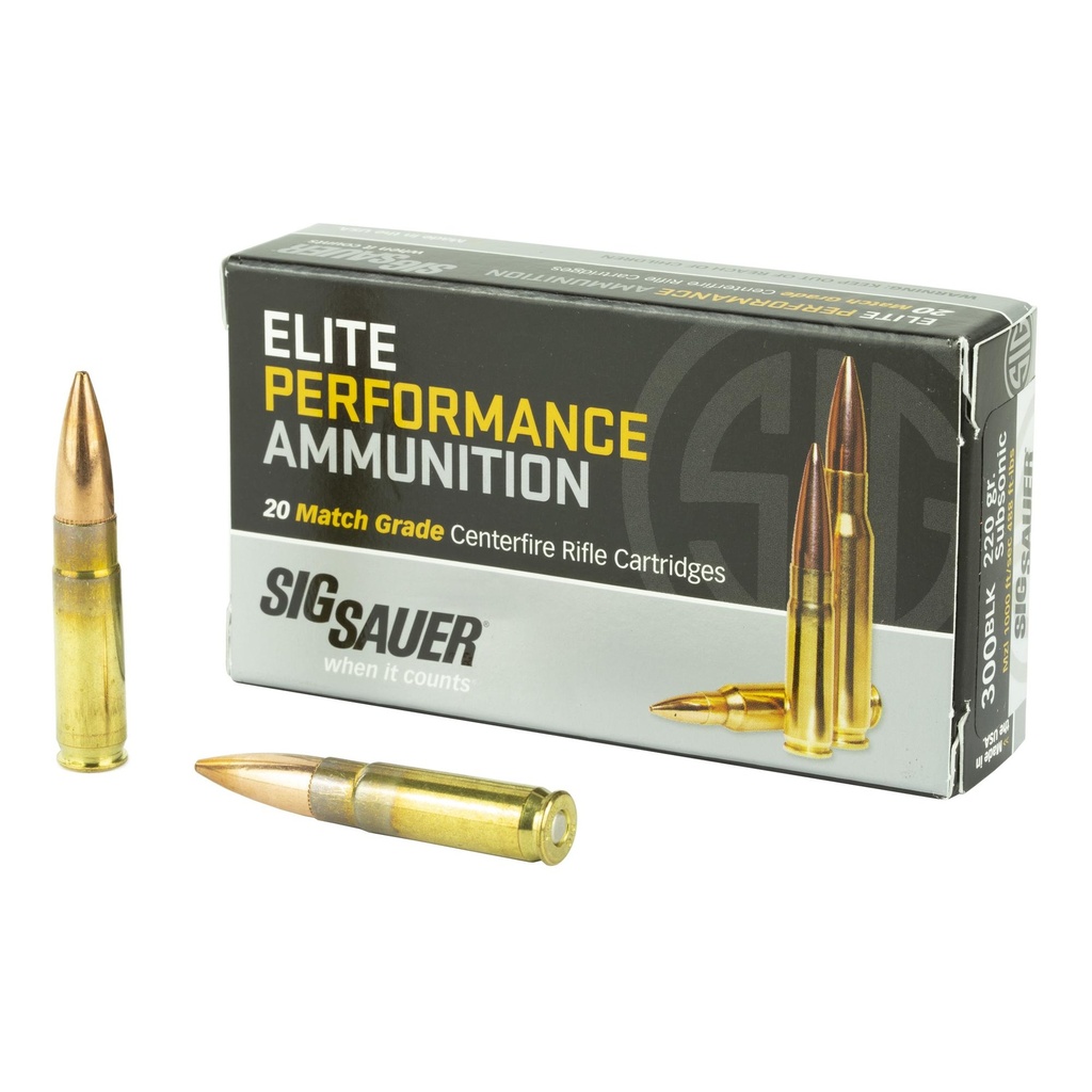 Sig Sauer Elite Performance Match 300 AAC Blackout 220 Grain Open Tip Match 20 Round Box 