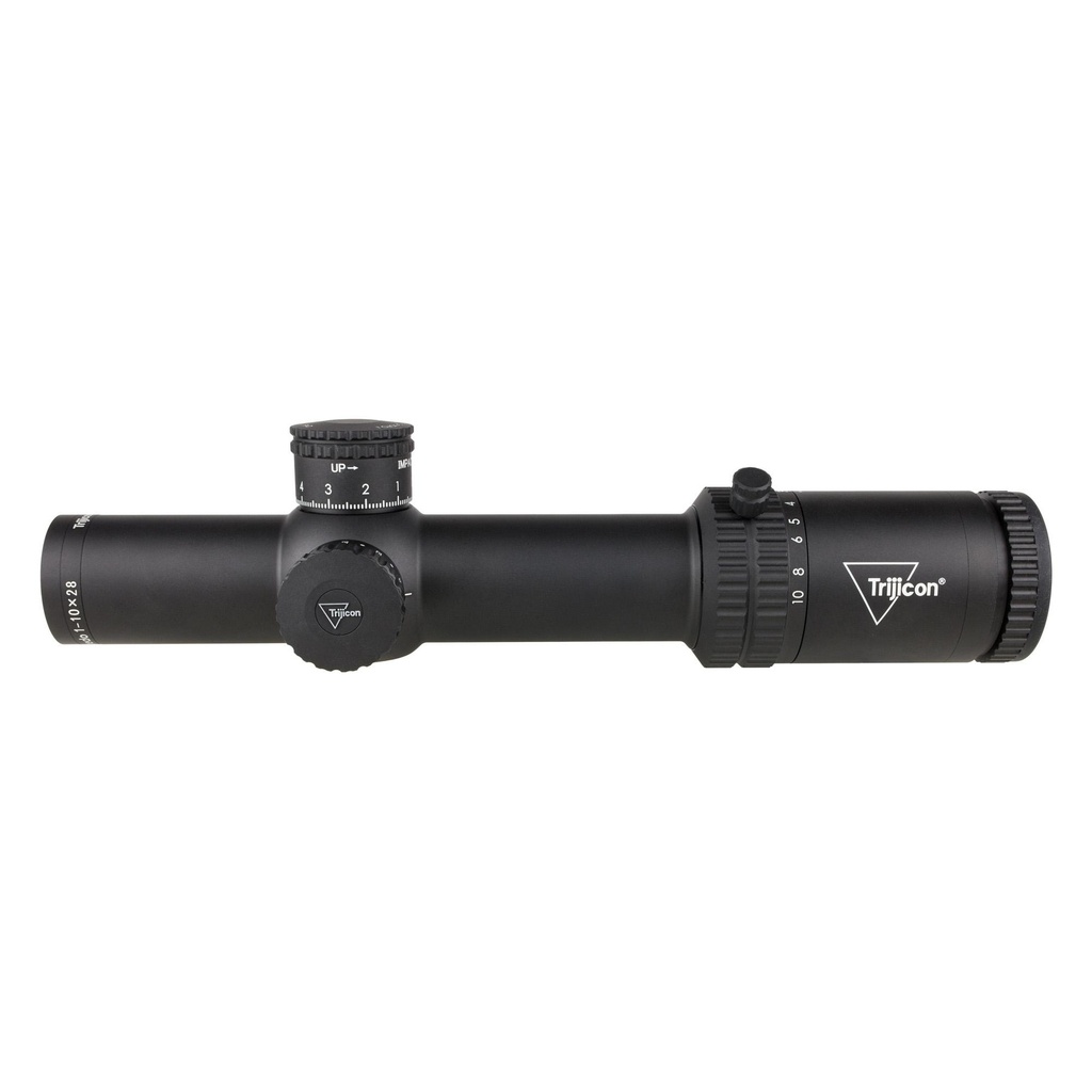 Trijicon Credo 1-10X28mm First Focal Plane Riflescope Red/Green MRAD Segmented Circle Reticle 34mm Tube Black 