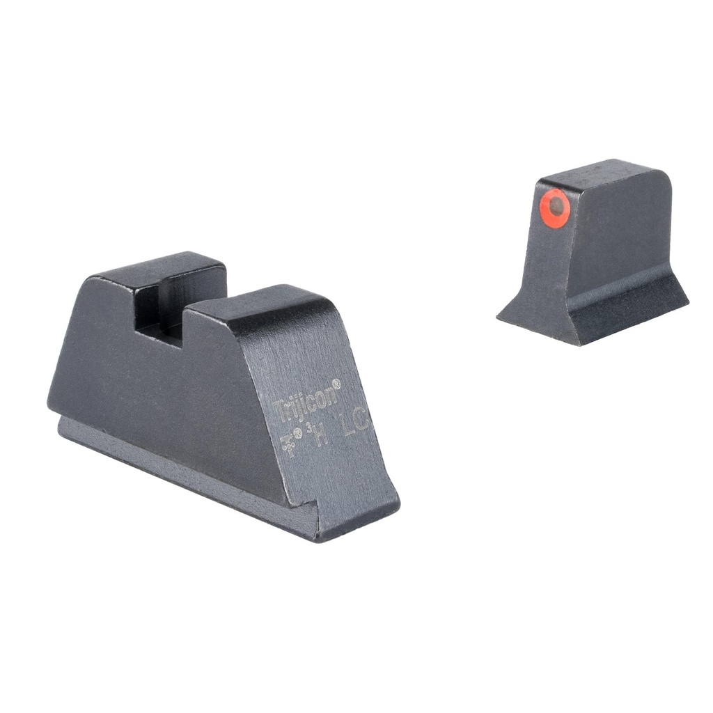 Trijicon Suppressor/Optic Height Night Sights Orange Front with Metal Rear & Green Lamps Fits Glock 17 19 22 23 24 26 27 31 32 33 34 35 39