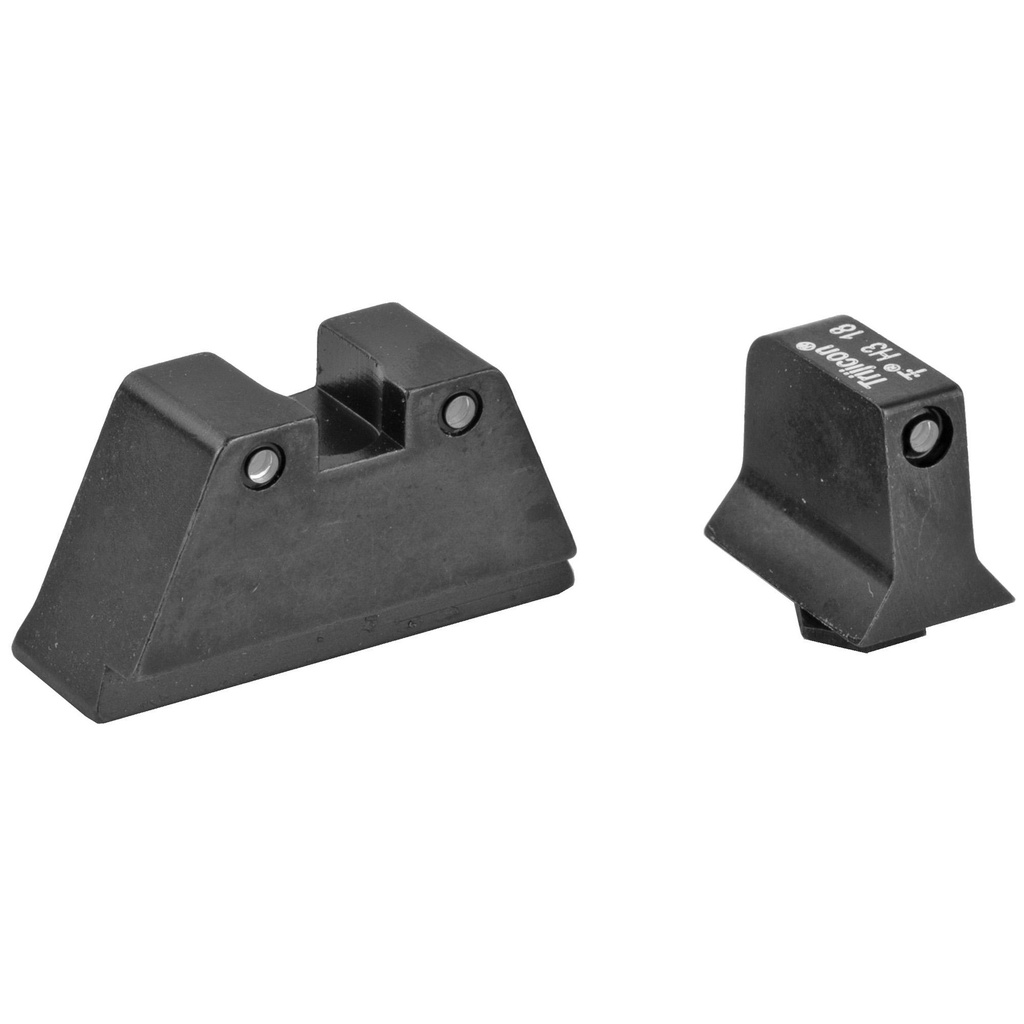 Trijicon Bright & Tough Sight Suppressor Set Fits Glock 20 21 29 30 and 41 (including S and SF variants) Black Front/Black Rear with Green Lamps 