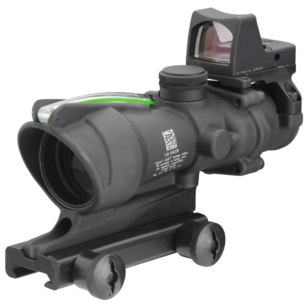 Trijicon ACOG 4X32mm Dual Illuminated Green Chevron .223 Reticle TA51 Mount 3.25 MOA RMR Type 2 Black 