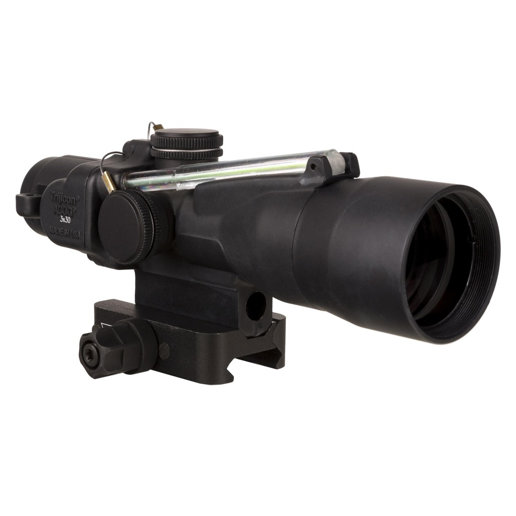 Trijicon ACOG 3X30mm Dual Illuminated Green Chevron .233/62 Grain Includes Q-LOC Mount Black 