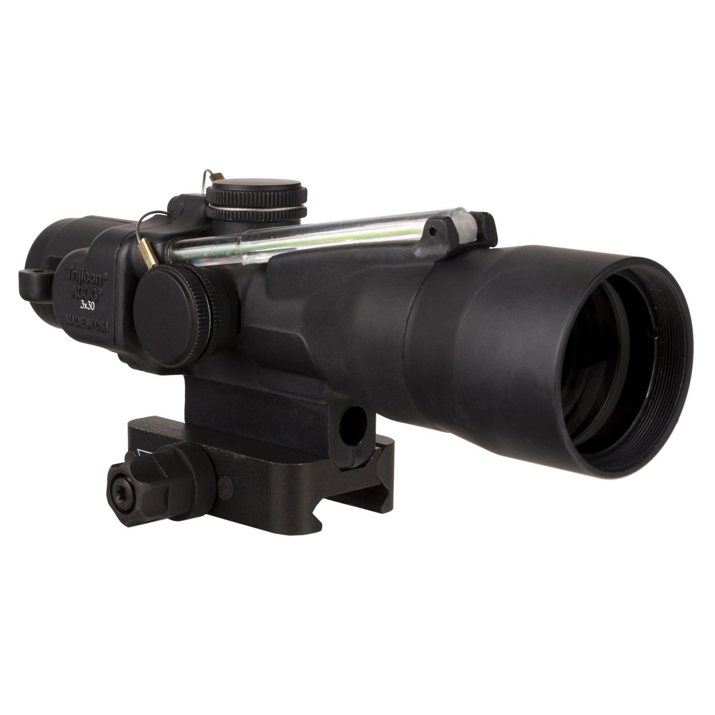 Trijicon ACOG 3X30mm Dual Illuminated Green Horseshoe/Dot .233/62 Grain Includes Q-LOC Mount Black 