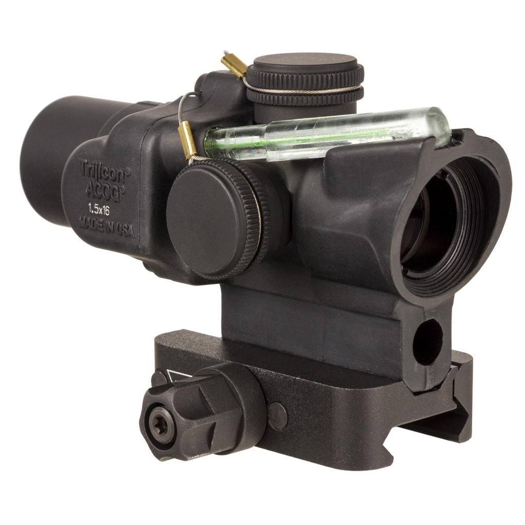 Trijicon ACOG 1.5X16mm Dual Illuminated Green Ring & 2 MOA Dot Includes Q-LOC Mount Black 
