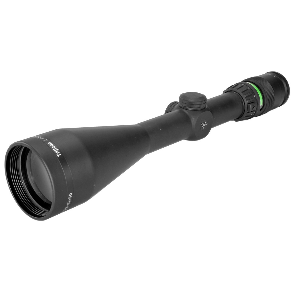 Trijicon AccuPoint 2.5-10x56mm Riflescope with BAC Green Triangle Post Reticle 30mm Tube Black Capped Adjusters 