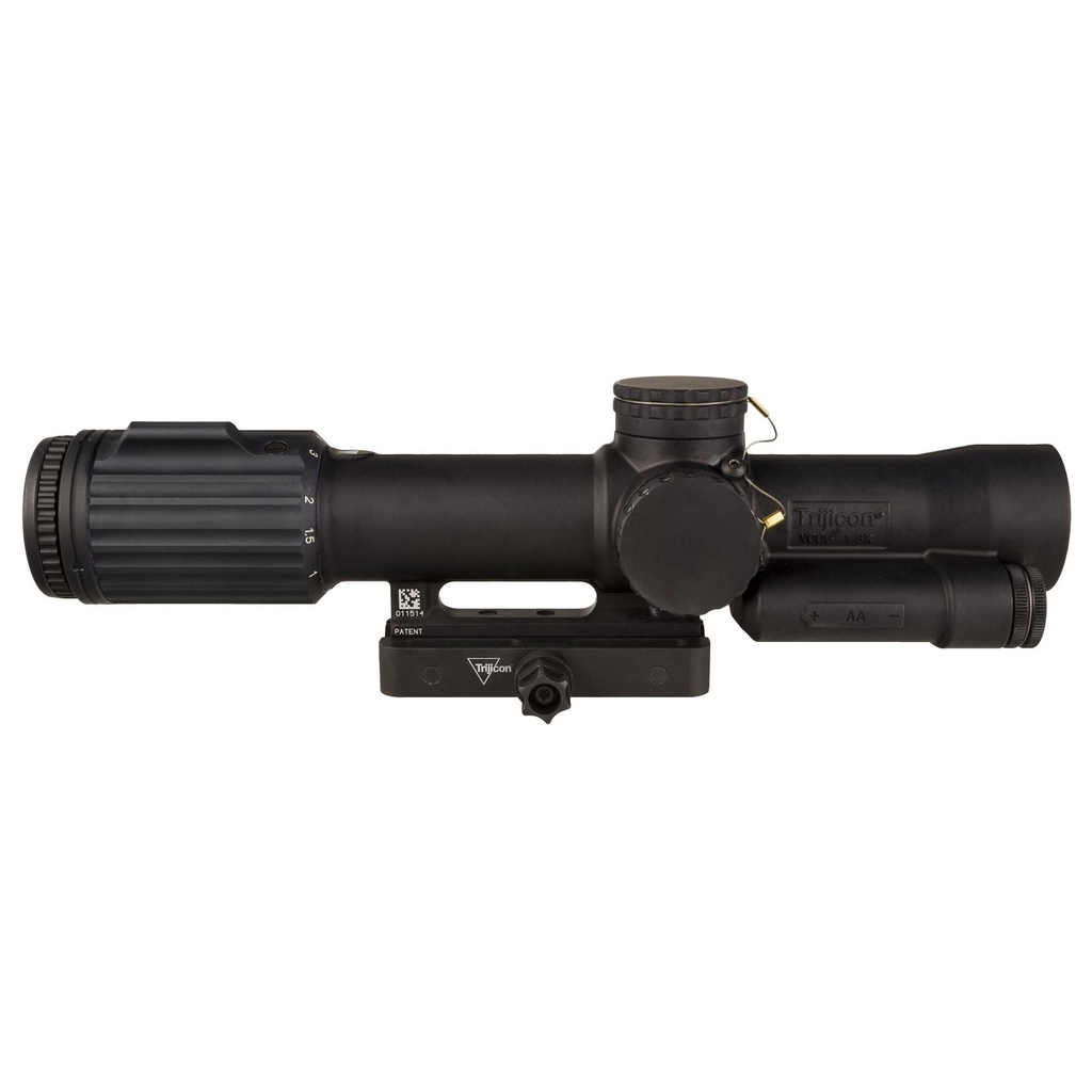 Trijicon VCOG 1-8X28 First Focal Plane Illuminated MRAD Red Crosshair/Dot Inlcudes Q-LOC Mount Black 