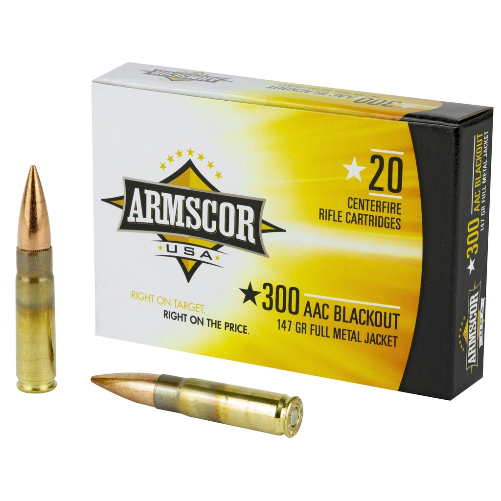 Armscor 300 AAC Blackout 147 Grain Full Metal Jacket 20 Round Box 