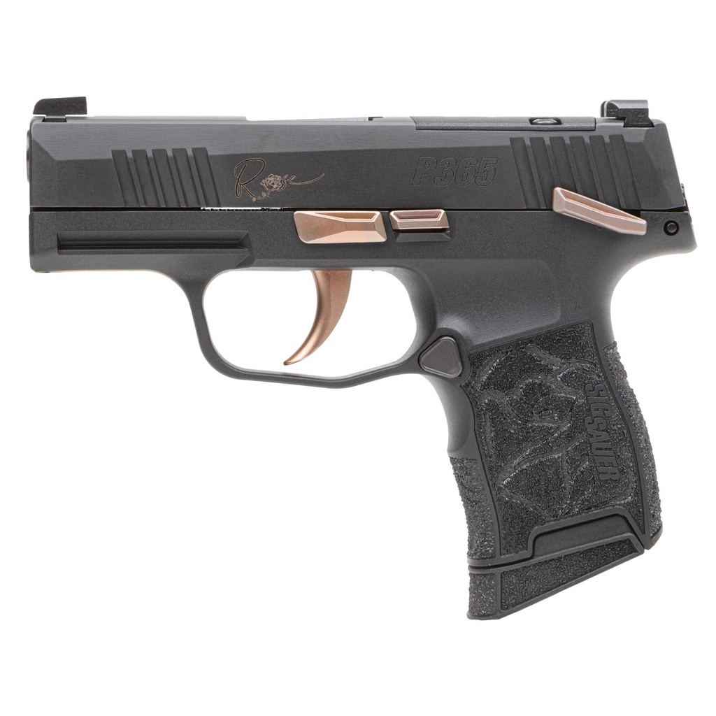 Sig Sauer P365 380 Rose 380 Auto (ACP) 3.1in Black Nitron Pistol - 10+1 Rounds - Black