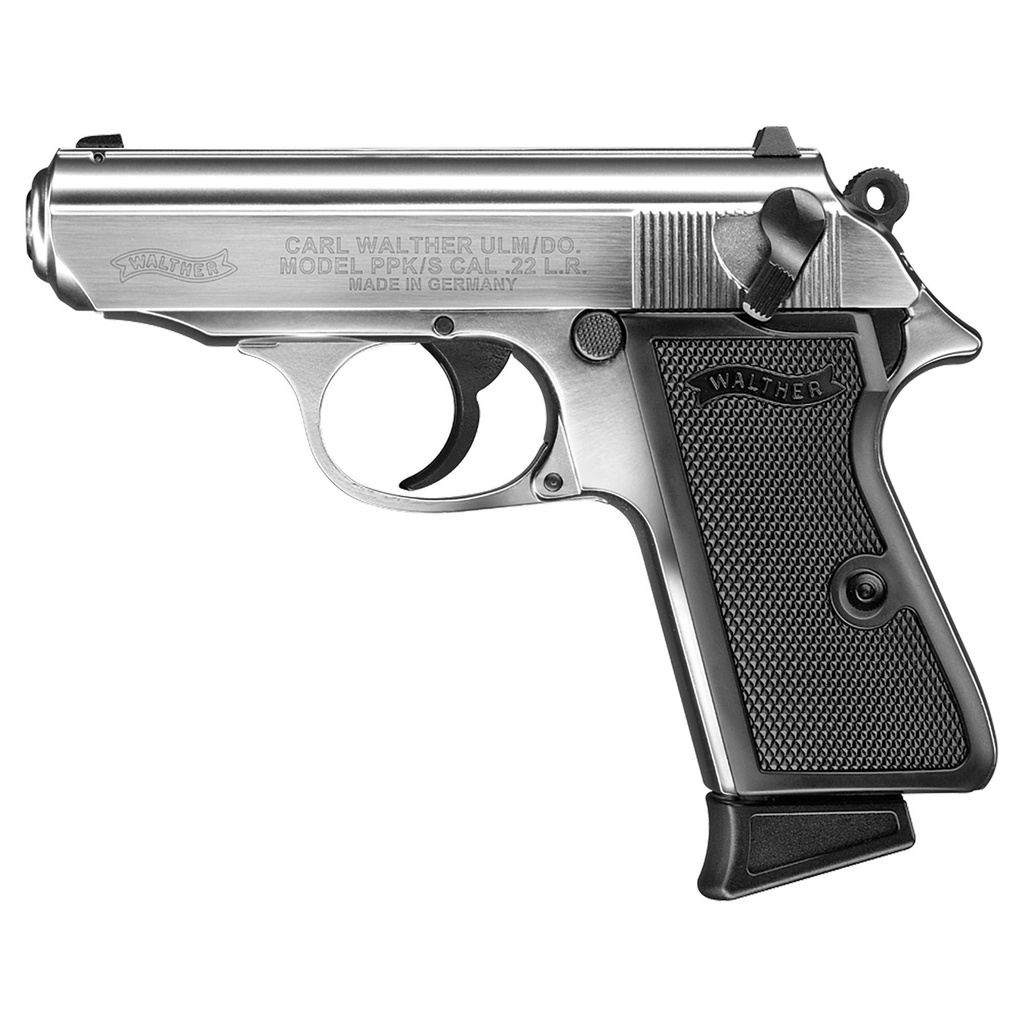 Walther PPK/S DA/SA 22LR 3.3" Barrel 10Rds 1Mag Nickel