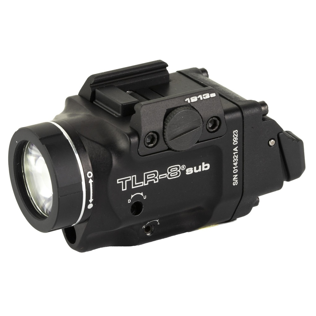 Streamlight TLR-8 Sub White LED with Red Laser For 1913 Short Models 500 Lumens Black Includes (1) CR123a Battery Low and High Switches 