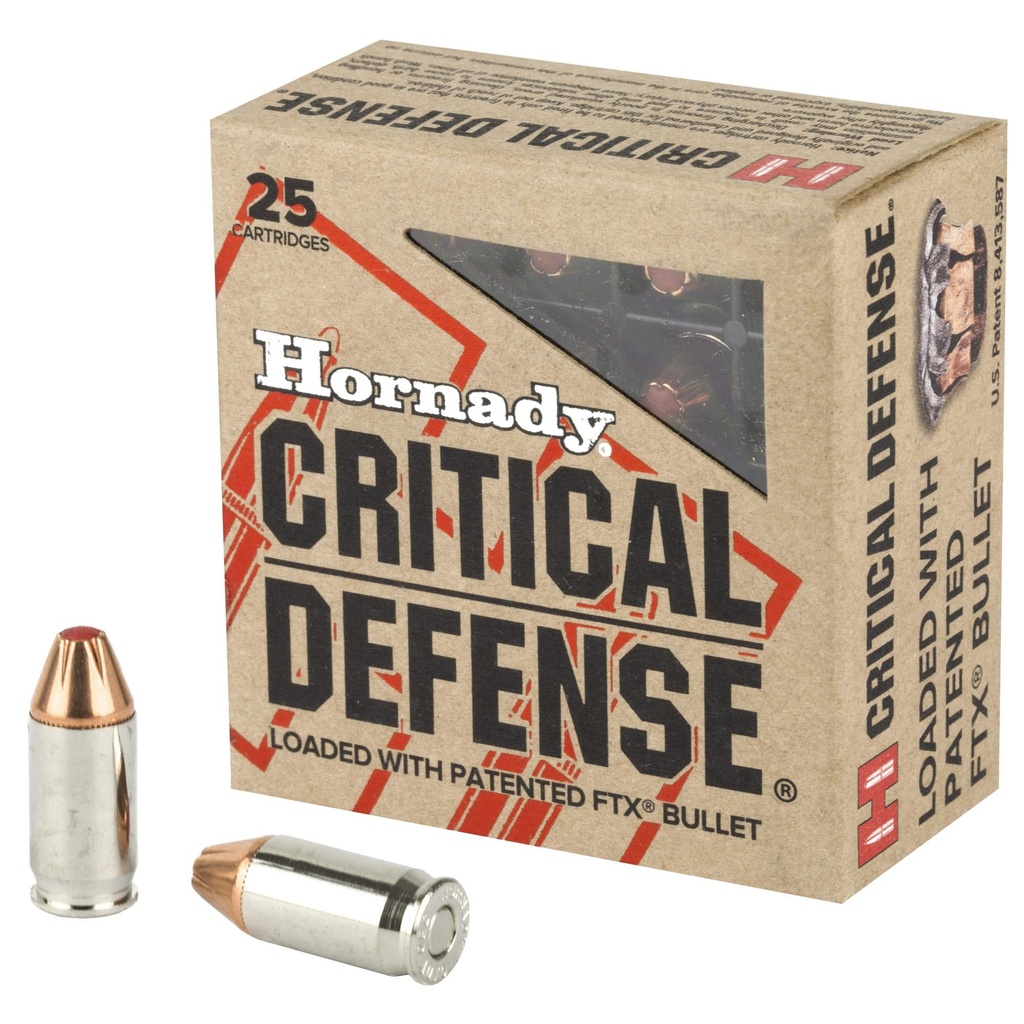 Hornady Critical Defense 380ACP 90 Grain Hollow Point 25 Round Box 