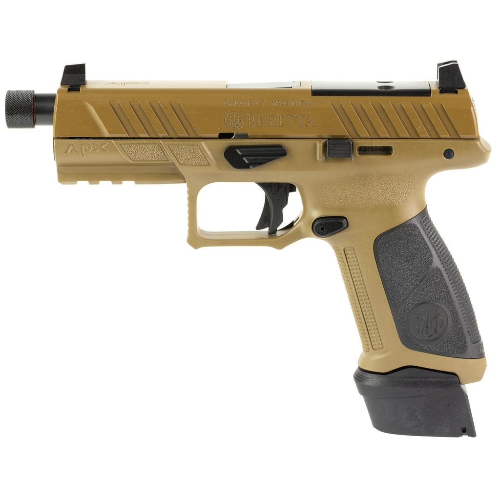 Beretta APX A1 Tactical 9mm 4.8" Threaded Barrel 21Rds 3Mags FDE Frame