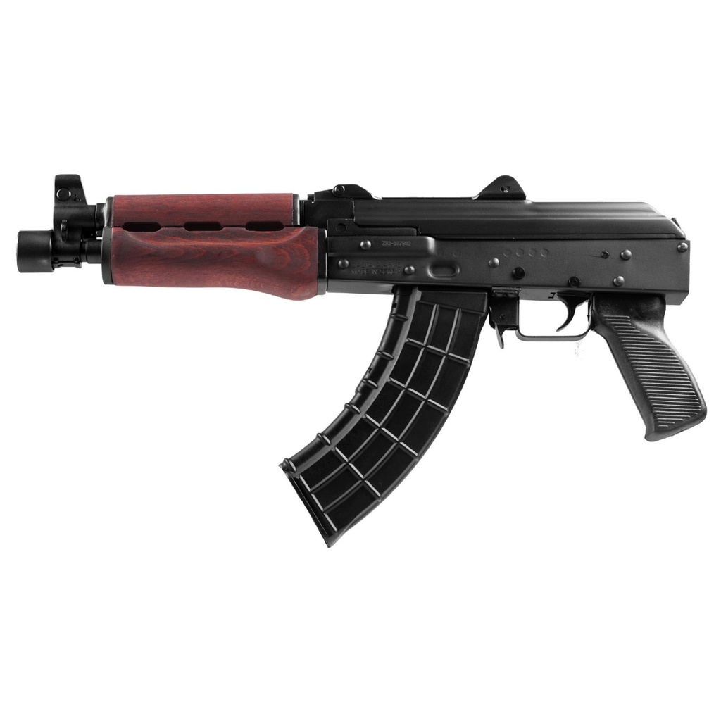 Zastava ZPAP92 7.62X39 10" Semi-Automatic Pistol Black Finish Red Wood Handguard 30 Round Capacity