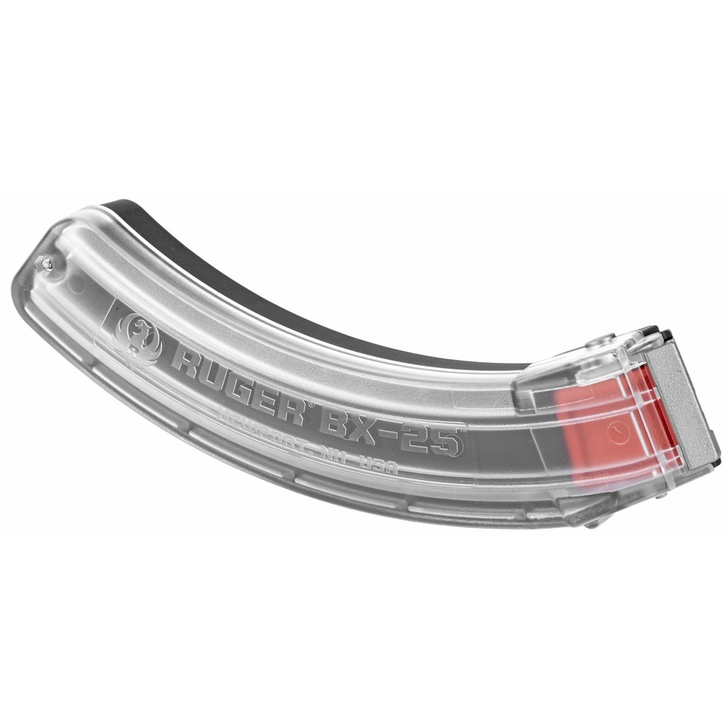 Ruger Magazine BX-25 22LR 25Rds Fits 10/22 Rifles Translucent Clear Polymer 