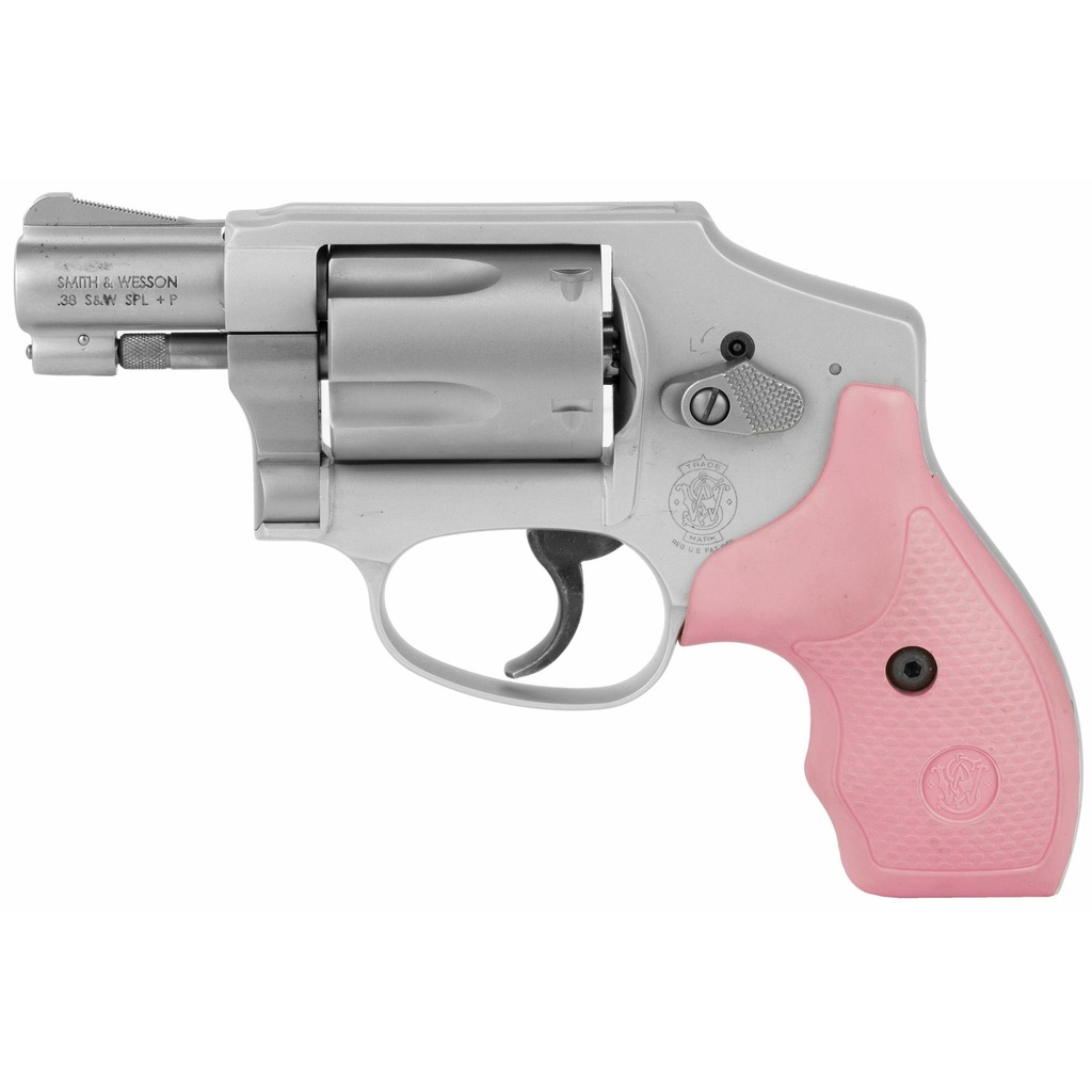 Smith & Wesson 642 .38 Special +P 1.88" Double Action Revolver Stainless Finish Pink Grips 5 Round