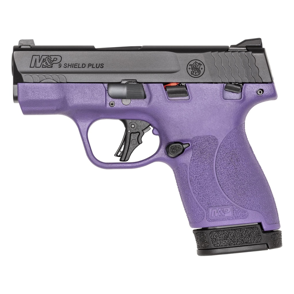 Smith & Wesson Shield Plus 9MM 3.1" Armornite Finish Black Slide Purple Cerakote Frame 13 Round