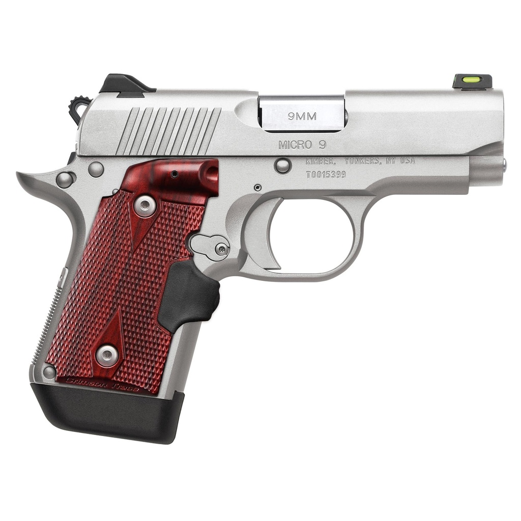 Kimber America Micro 9 C/T Laser Grip 9mm 3.15" Barrel 7Rds Silver