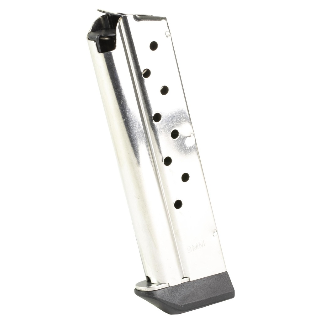 Kimber America Magazine 9mm 9Rds Fits 1911 Extended Base Pad Silver 