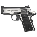 Colt's Manufacturing Combat Elite Defender 1911 9mm 3" Barrel 9Rds Silver and Black