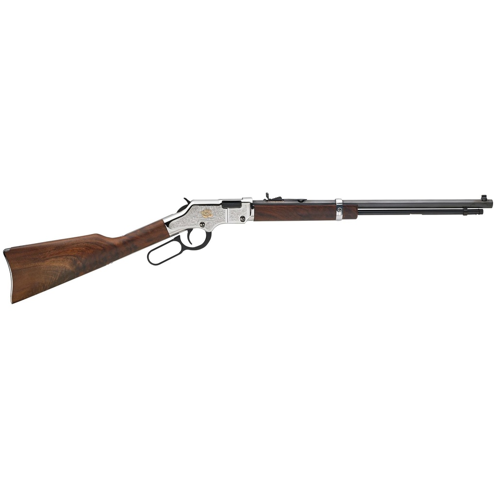 Henry Repeating Arms American Beauty Lever 22LR 20" Barrel 16 & 21Rd Mags Silver