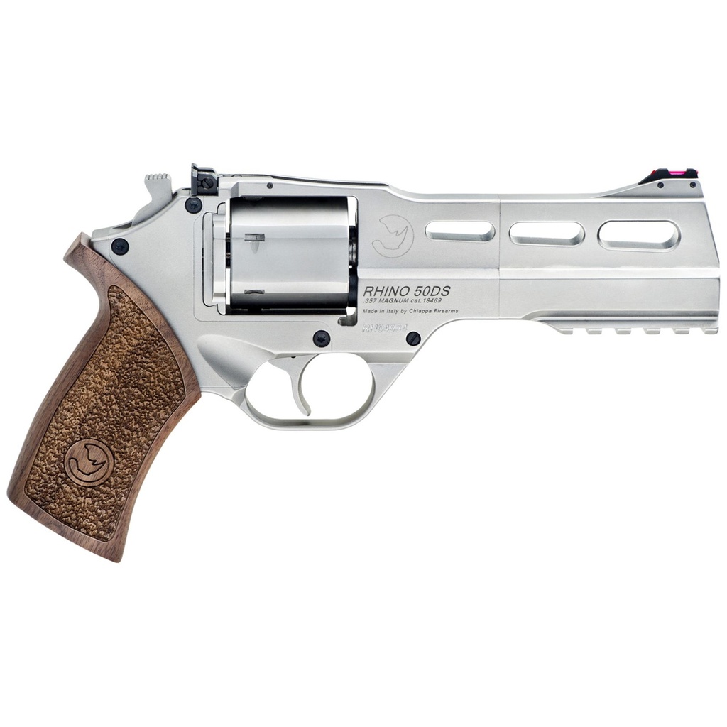Chiappa Firearms Rhino 50DS DA/SA 357 Magnum/38 Special 5" Barrel 6Rds 3 Moon Clips Silver