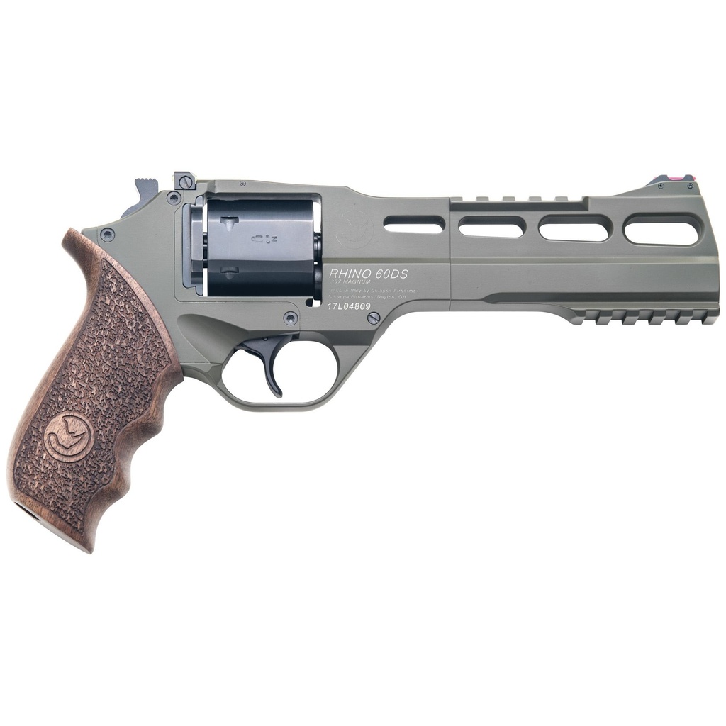 Chiappa Firearms Rhino 60DS DA/SA 357 Magnum 6" Barrel 6Rds 3 Moon Clips Olive Drab Green 