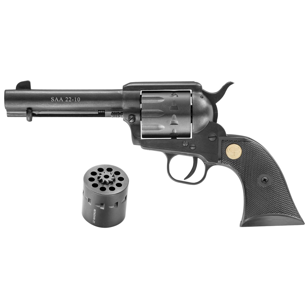 Chiappa Firearms SAA 22-10 SA 22LR/22WMR 4.75" Barrel 10Rds Black