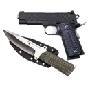 Magnum Research 1911C 45ACP 4.33" Barrel 8Rds 2Mags Includes 1911 Knife and Sheath Black