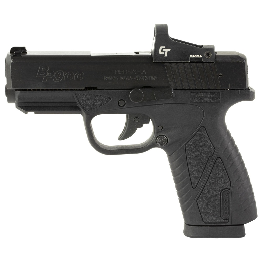 Bersa BP CC DA 9mm 3.3" Barrel 8Rds Black