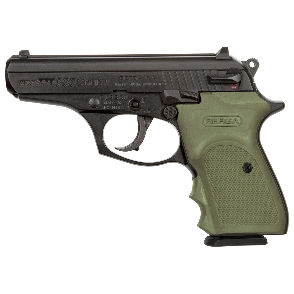 Bersa Thunder Combat DA/SA 380ACP 3.5" Barrel 8Rds Black and Green