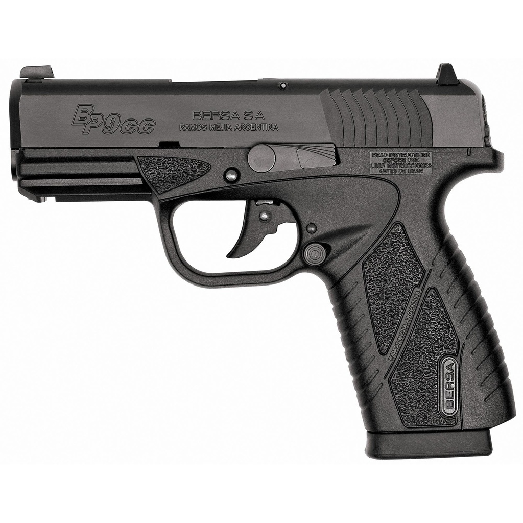 Bersa Concealed Carry DA 9mm 3.2" Barrel 8Rds Black