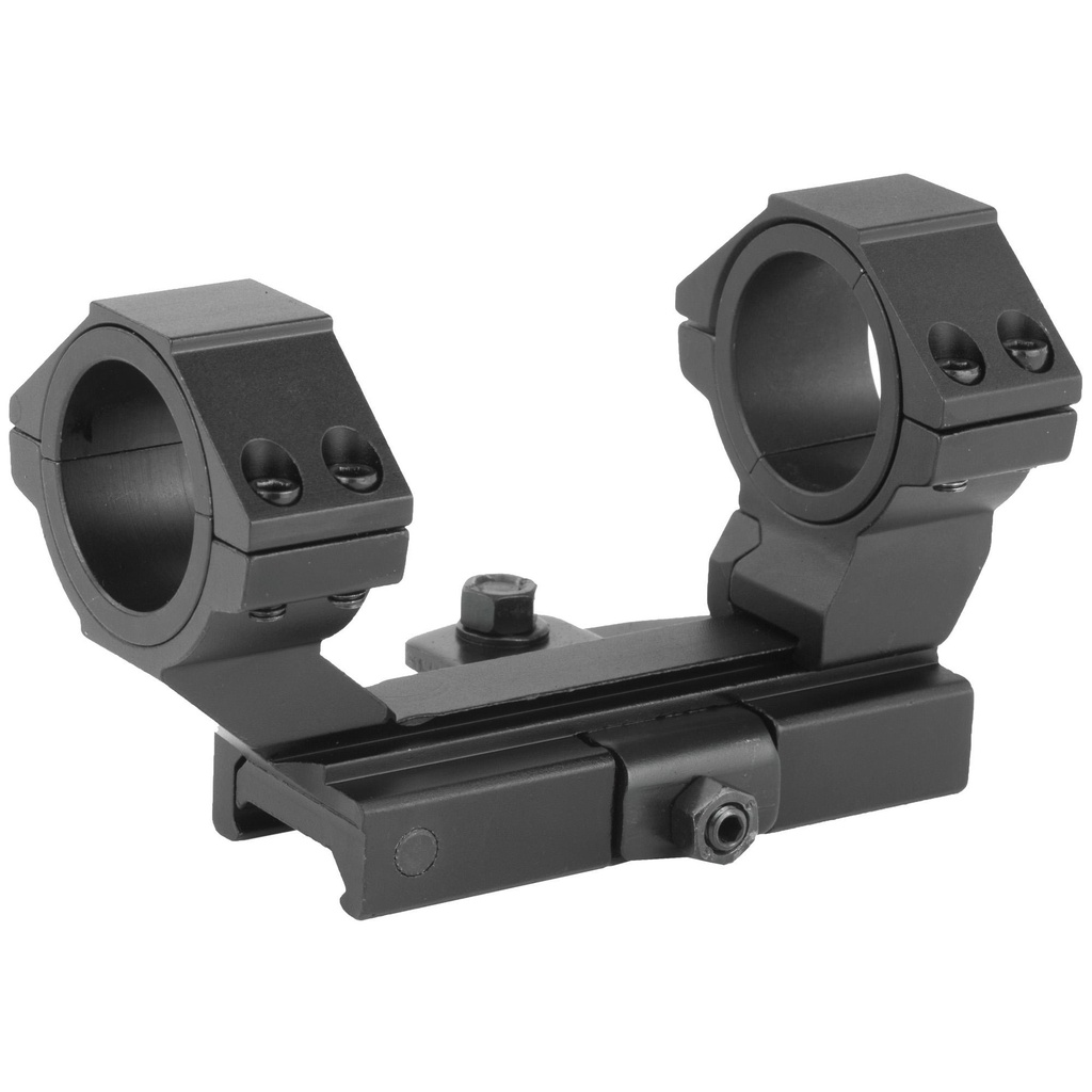 NcSTAR AR15 Adjustable Scope Mount QR Black Fits Picatinny Rails Supports 30mm or 1" Scope Includes 1" Inserts 