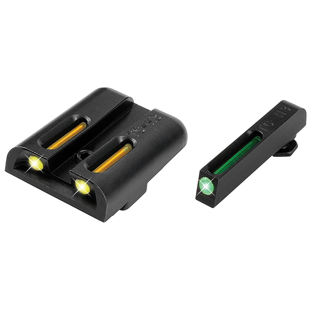 TRUGLO Brite-Site Tritium/Fiber Optic Sight Fits Glock 17,17L,19,22,23,24,26,27,33,34,35,38,39 Green and Yellow 