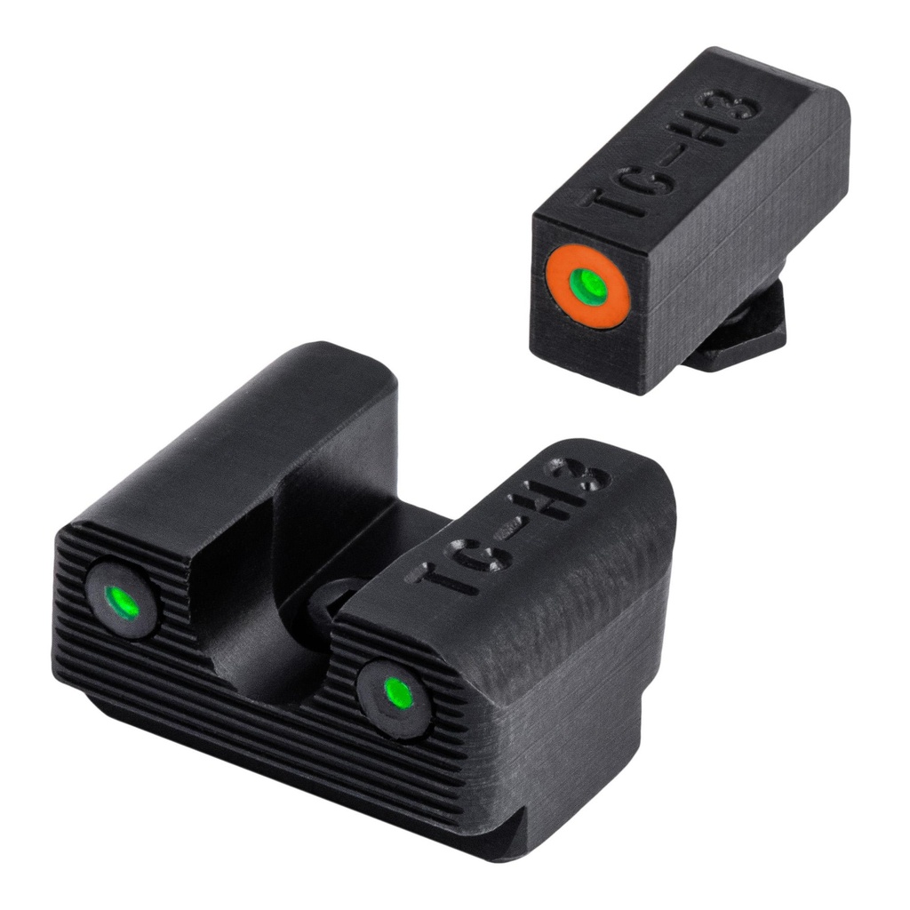 TRUGLO Tritium Pro Sight Set Fits Glock 42/43/43X Green Tritium Orange Ring on Front Sight 